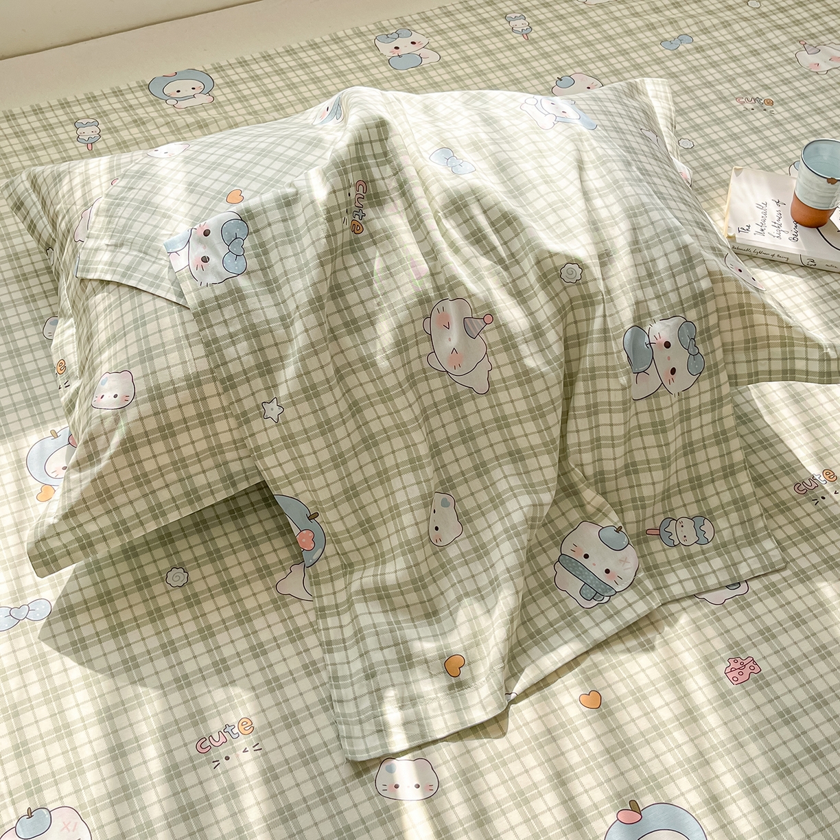 91家纺网 家纺一手货源 找家纺 花梦欣 2026新款全棉印花单品系列3简约卡通款-单枕套 元气小布