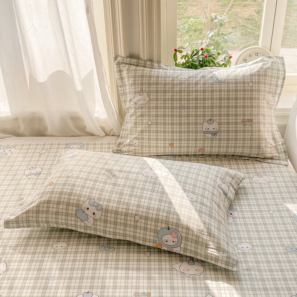 91家纺网 家纺一手货源 找家纺 花梦欣 2026新款全棉印花单品系列3简约卡通款-单枕套 元气小布