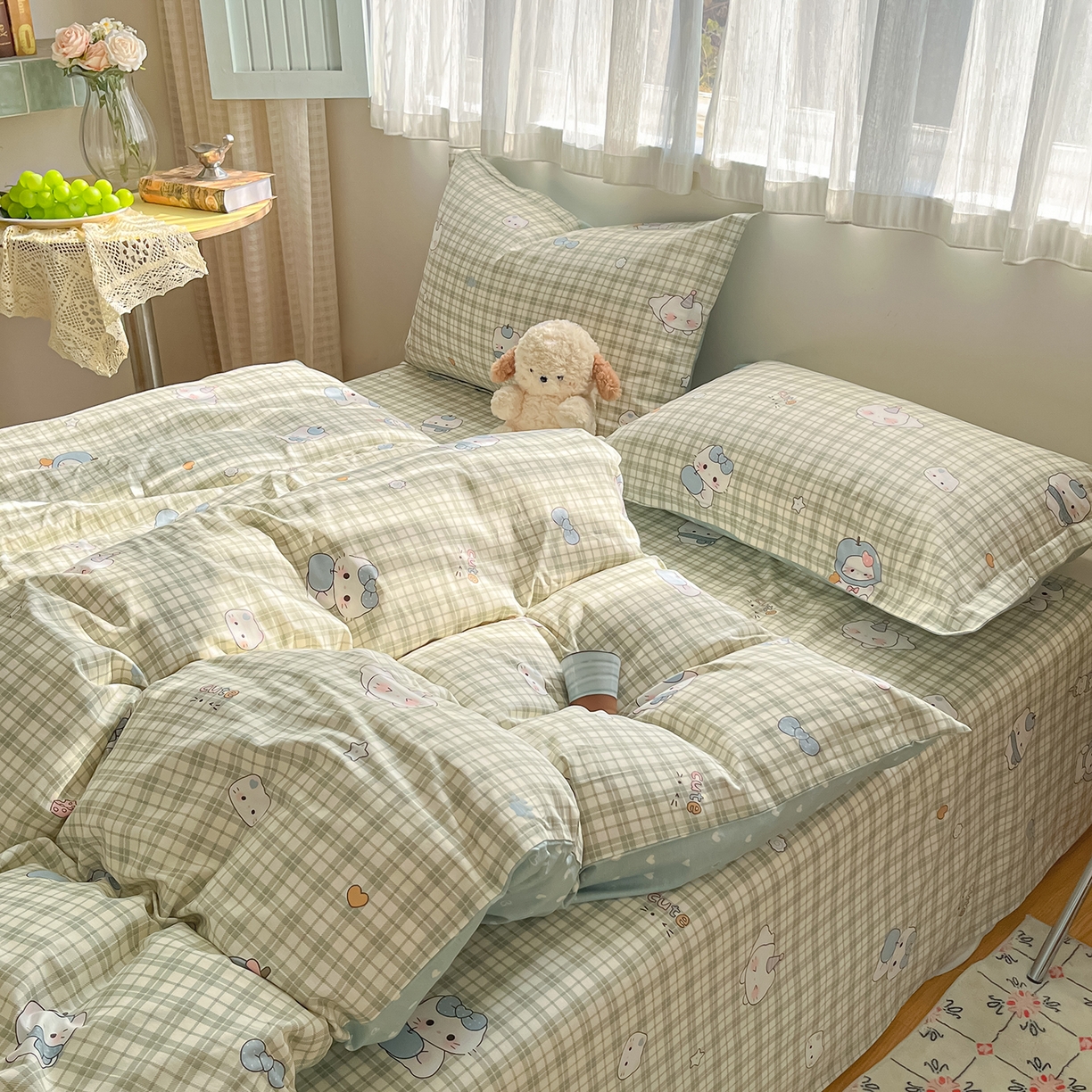 91家纺网 家纺一手货源 找家纺 花梦欣 2026新款全棉印花单品系列3简约卡通款-单枕套 元气小布