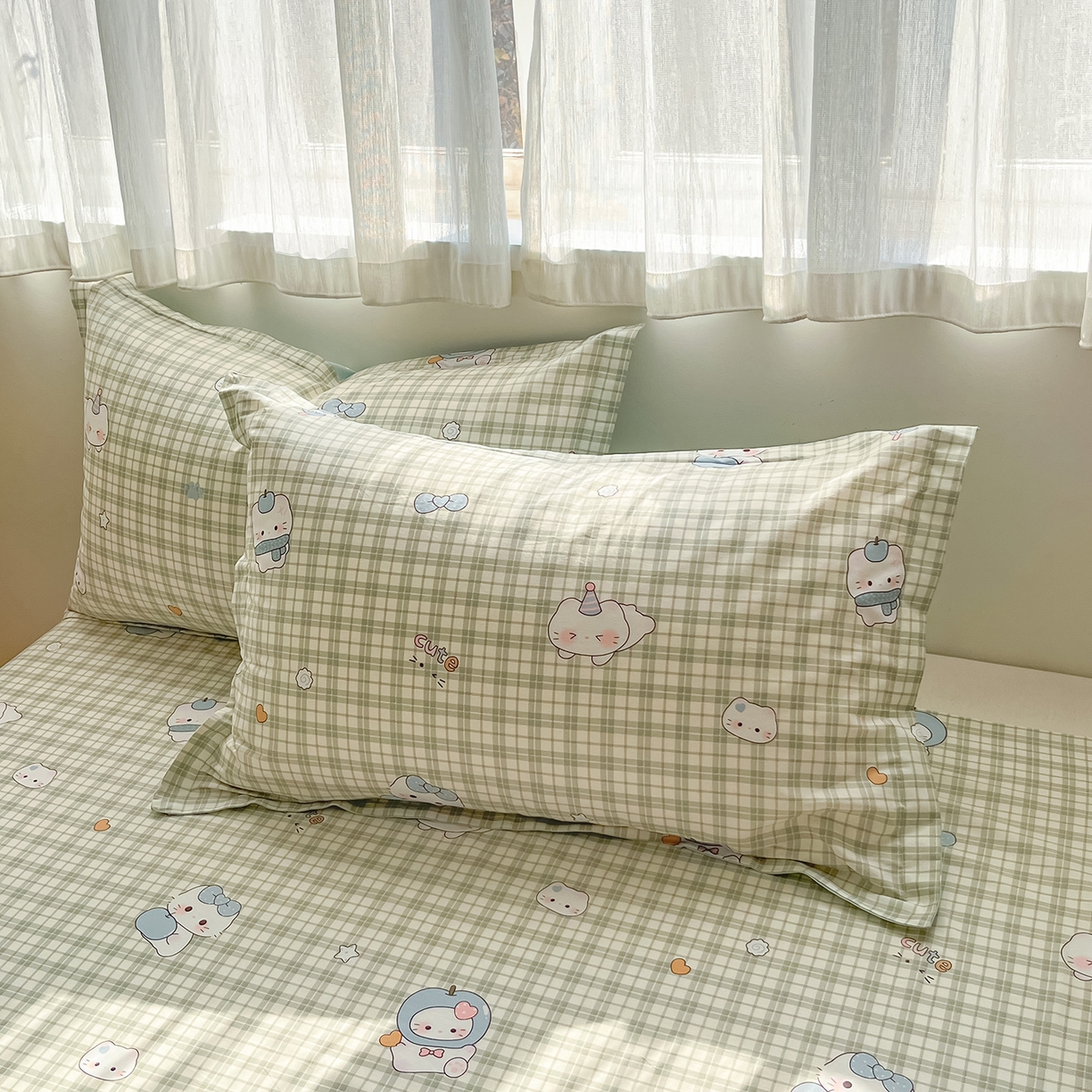 91家纺网 家纺一手货源 找家纺 花梦欣 2026新款全棉印花单品系列3简约卡通款-单枕套 元气小布