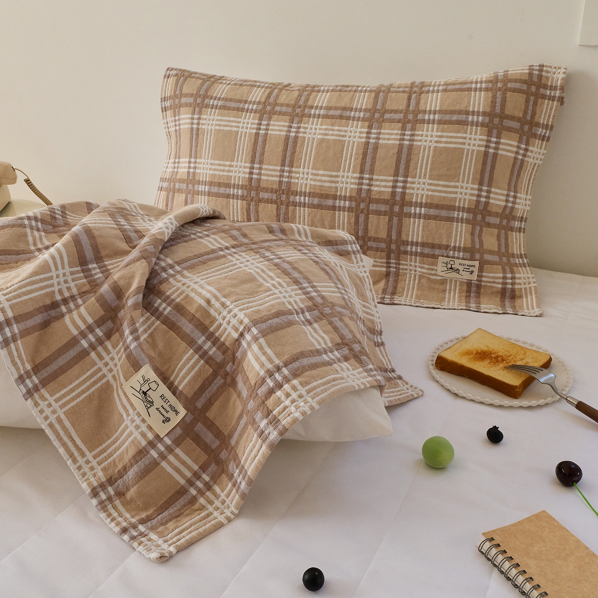 91家纺网 家纺一手货源 找家纺 沐瑟家纺 2026新款安心棉枕巾 极简