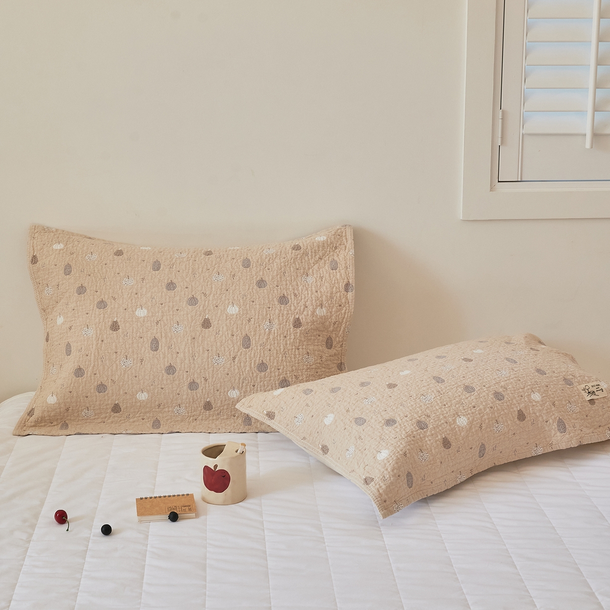 91家纺网 家纺一手货源 找家纺 沐瑟家纺 2026新款安心棉枕巾 南瓜-浅咖