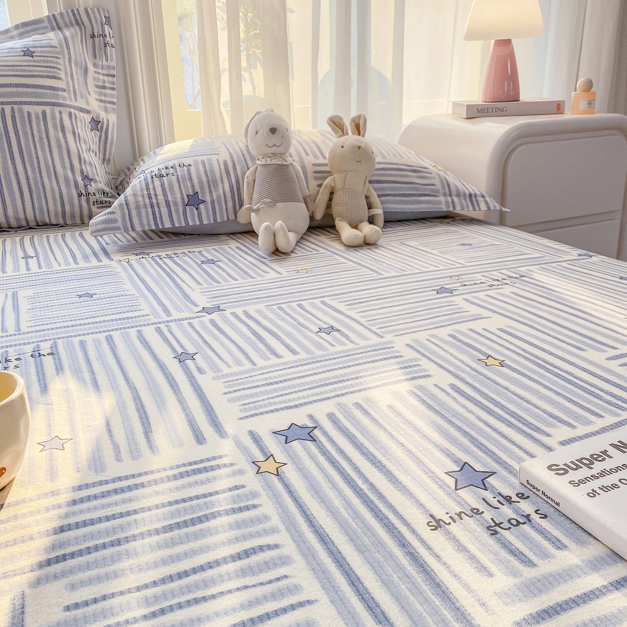 91家纺网 家纺一手货源 找家纺 （总）花梦欣 2026新款全棉印花单品系列3简约卡通款-单床单