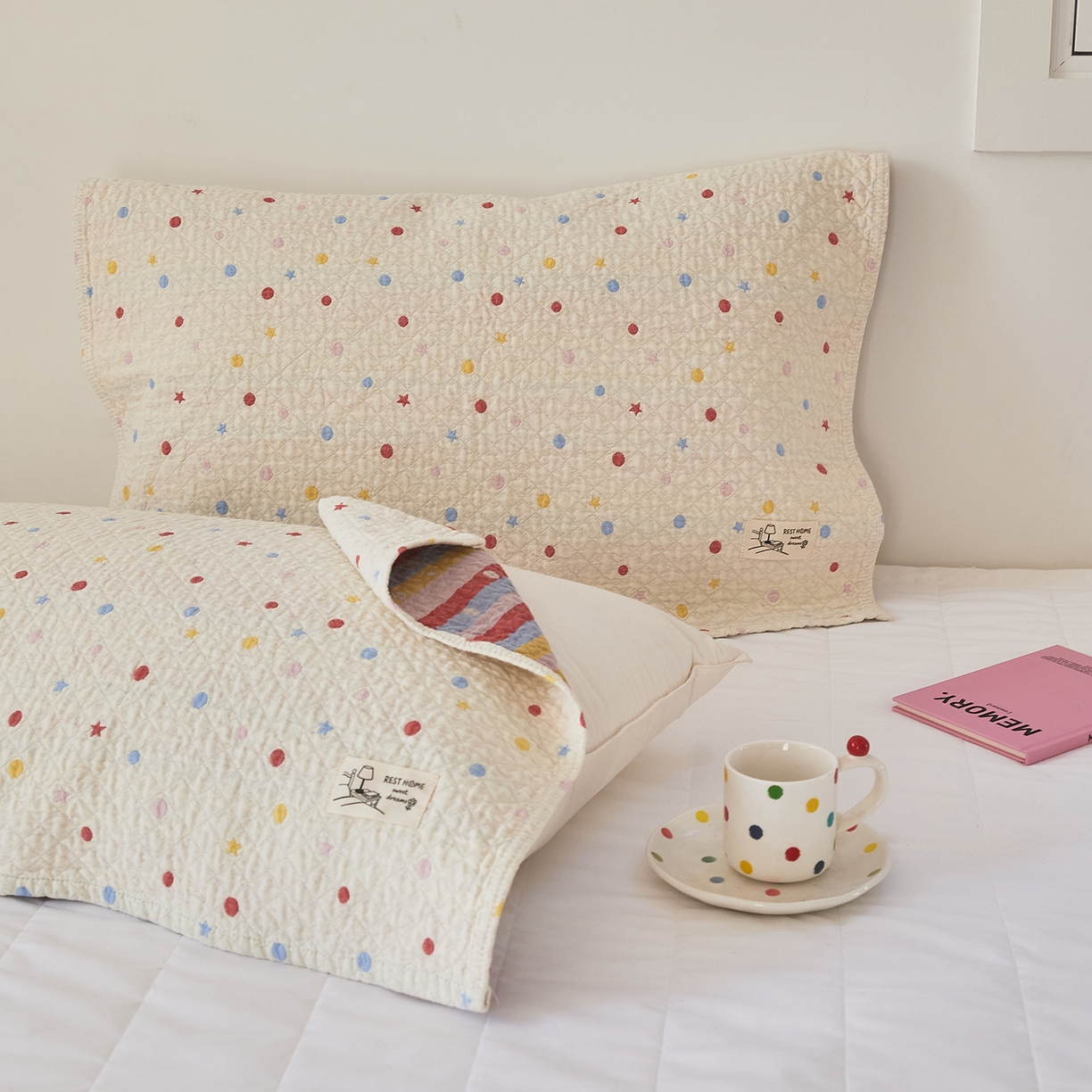 91家纺网 家纺一手货源 找家纺 沐瑟家纺 2026新款安心棉枕巾 星点-咖