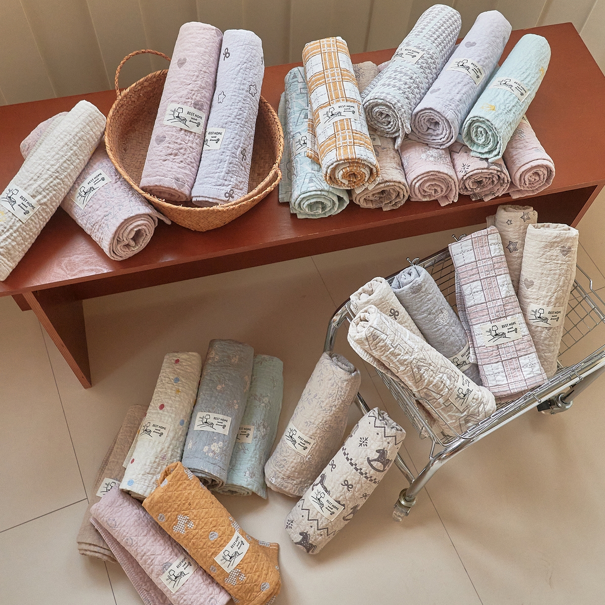 沐瑟家纺 2026新款安心棉枕巾 组合图仅做展示不可下单