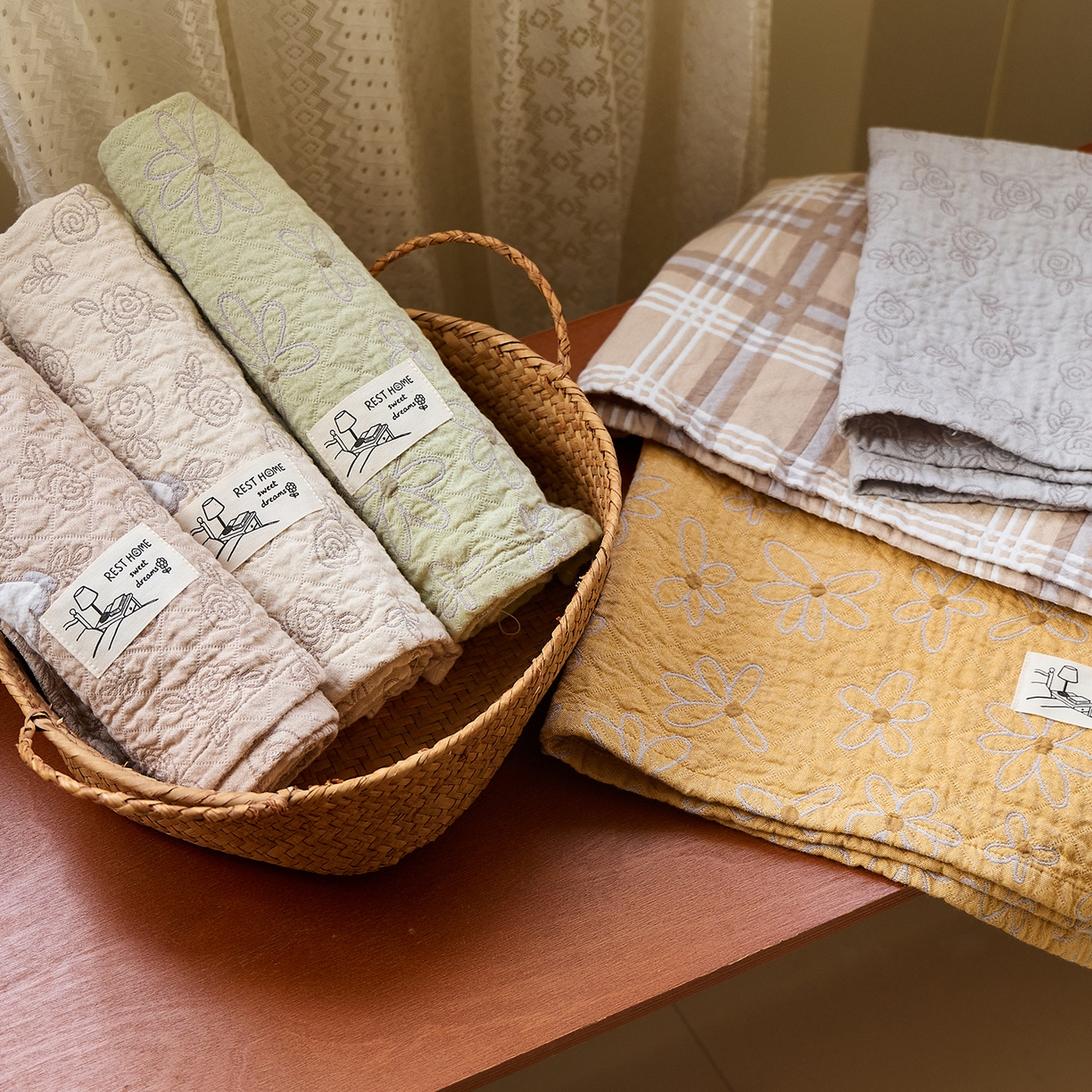 91家纺网 家纺一手货源 找家纺 沐瑟家纺 2026新款安心棉枕巾 组合图仅做展示不可下单