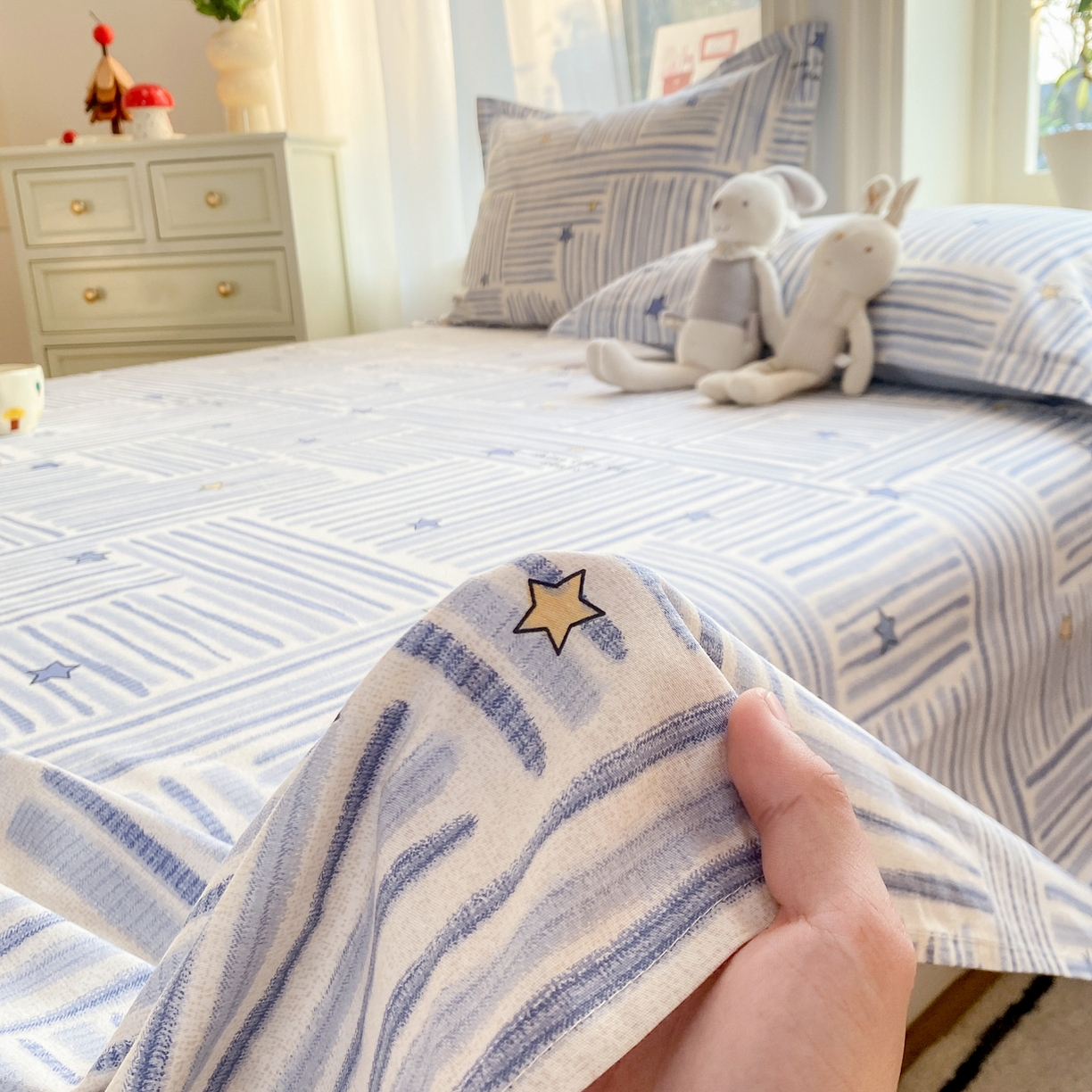 91家纺网 家纺一手货源 找家纺 花梦欣 2026新款全棉印花单品系列3简约卡通款-单床单 安集星