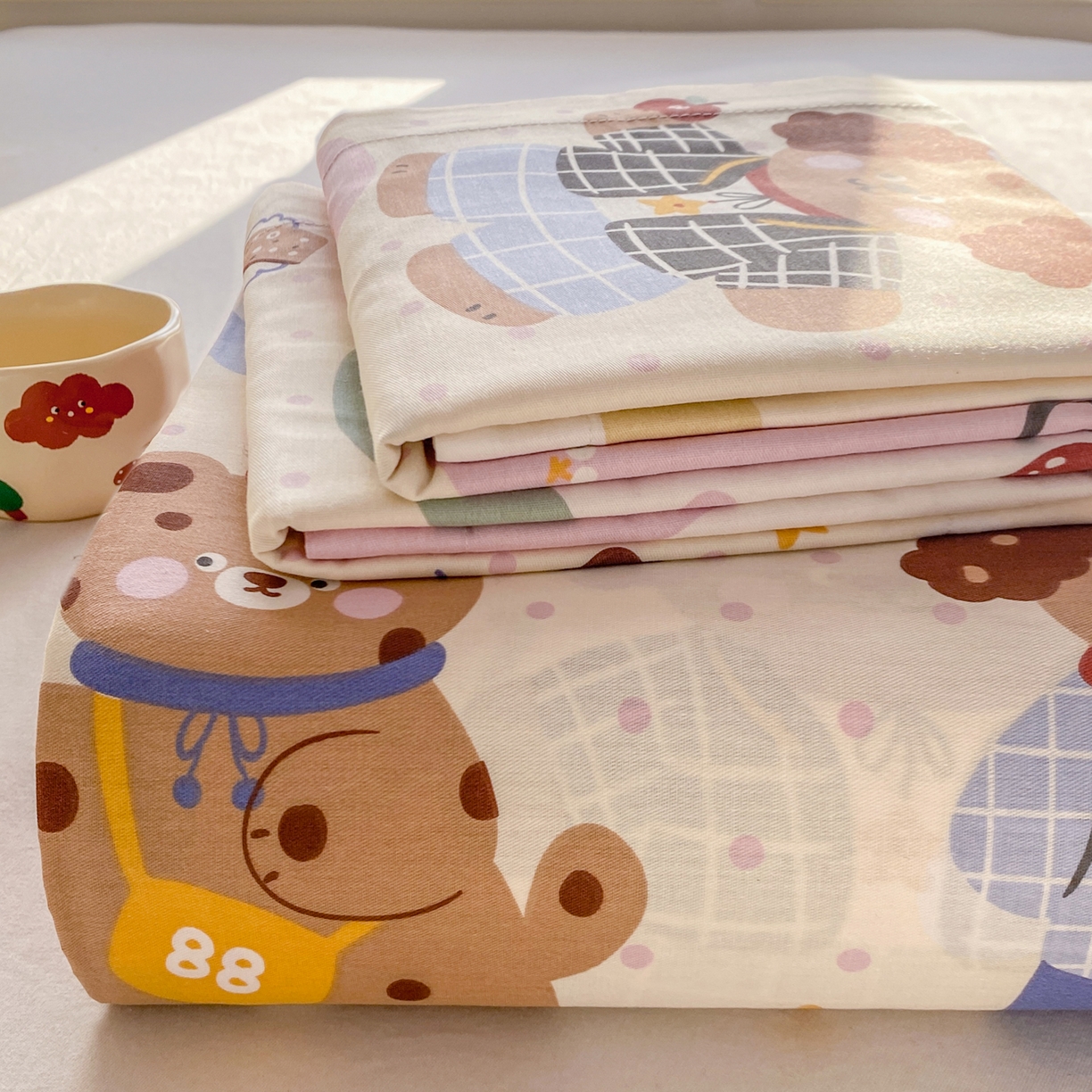 91家纺网 家纺一手货源 找家纺 花梦欣 2026新款全棉印花单品系列3简约卡通款-单床单 波普乐园