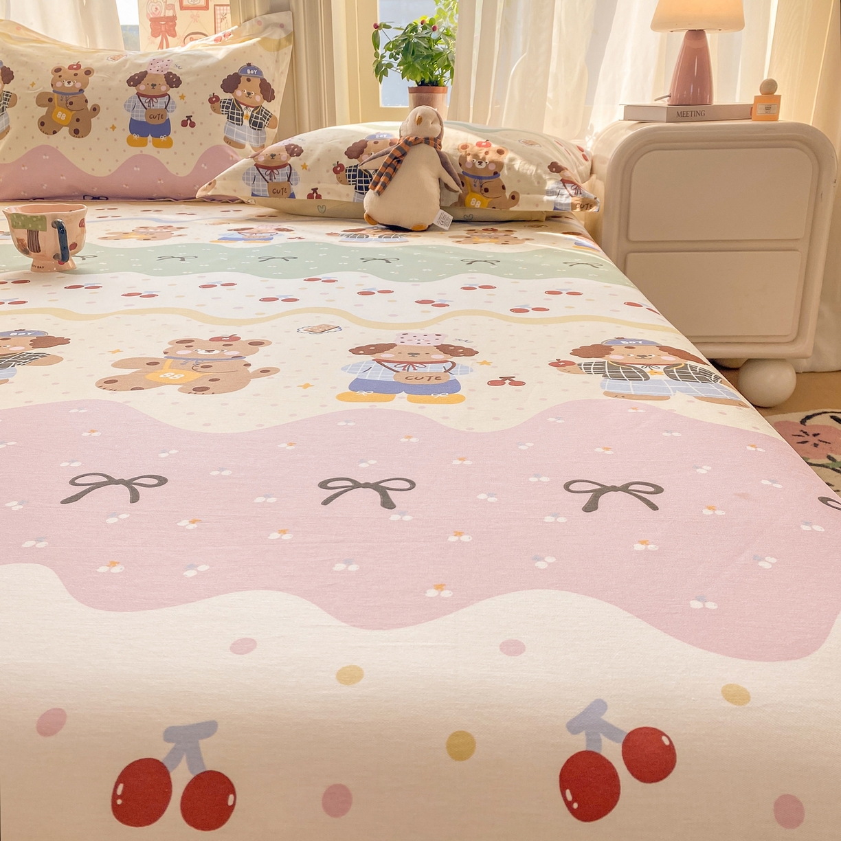 91家纺网 家纺一手货源 找家纺 花梦欣 2026新款全棉印花单品系列3简约卡通款-单床单 波普乐园