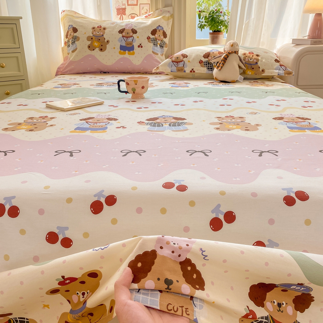 91家纺网 家纺一手货源 找家纺 花梦欣 2026新款全棉印花单品系列3简约卡通款-单床单 波普乐园