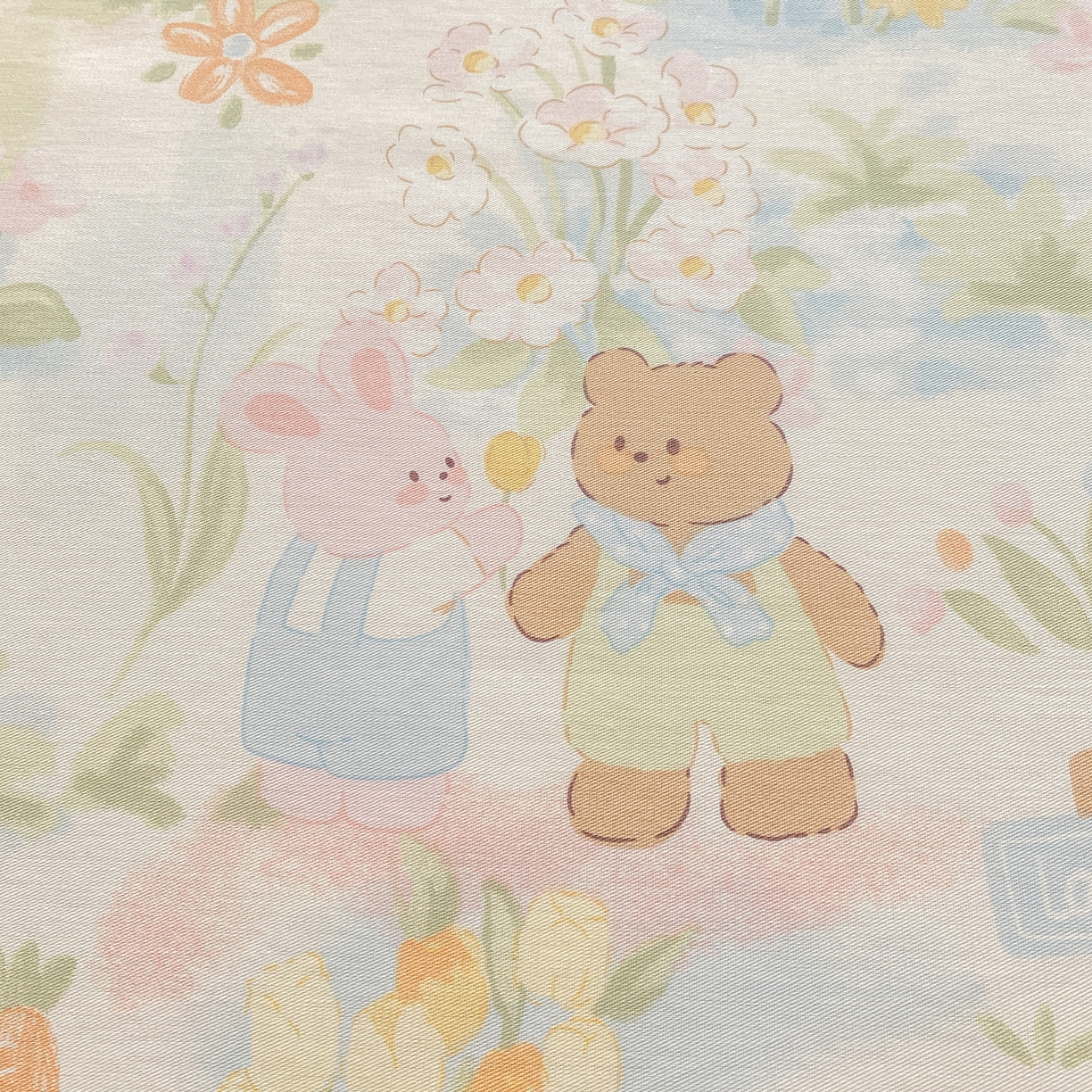 91家纺网 家纺一手货源 找家纺 花梦欣 2026新款全棉印花单品系列3简约卡通款-单床单 春游手记