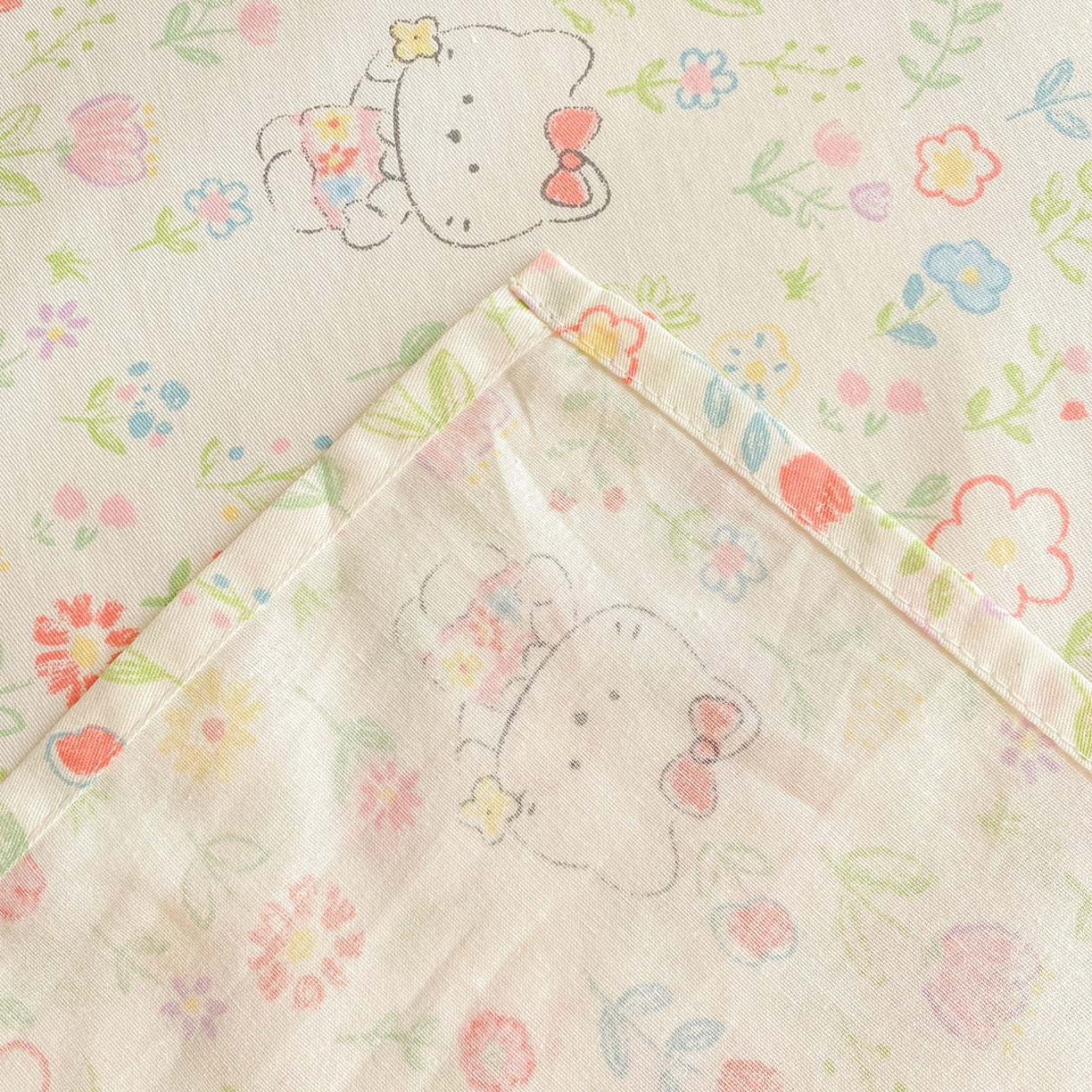 91家纺网 家纺一手货源 找家纺 花梦欣 2026新款全棉印花单品系列3简约卡通款-单床单 动物花园