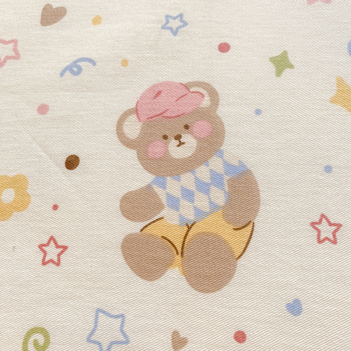 91家纺网 家纺一手货源 找家纺 花梦欣 2026新款全棉印花单品系列3简约卡通款-单床单 都市熊仔