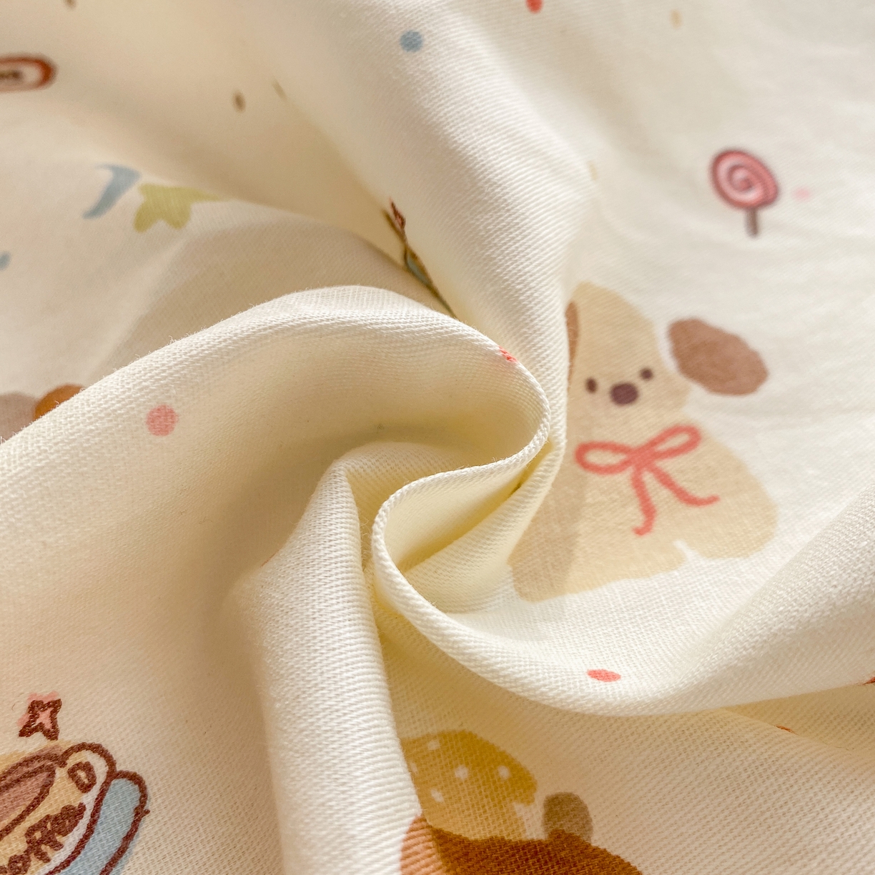 91家纺网 家纺一手货源 找家纺 花梦欣 2026新款全棉印花单品系列3简约卡通款-单床单 韩系小萌物