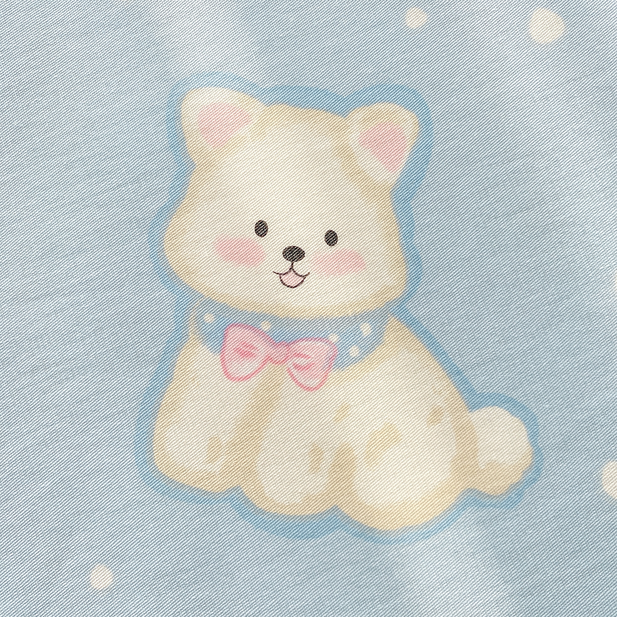 91家纺网 家纺一手货源 找家纺 花梦欣 2026新款全棉印花单品系列3简约卡通款-单床单 蓝色泡芙狗