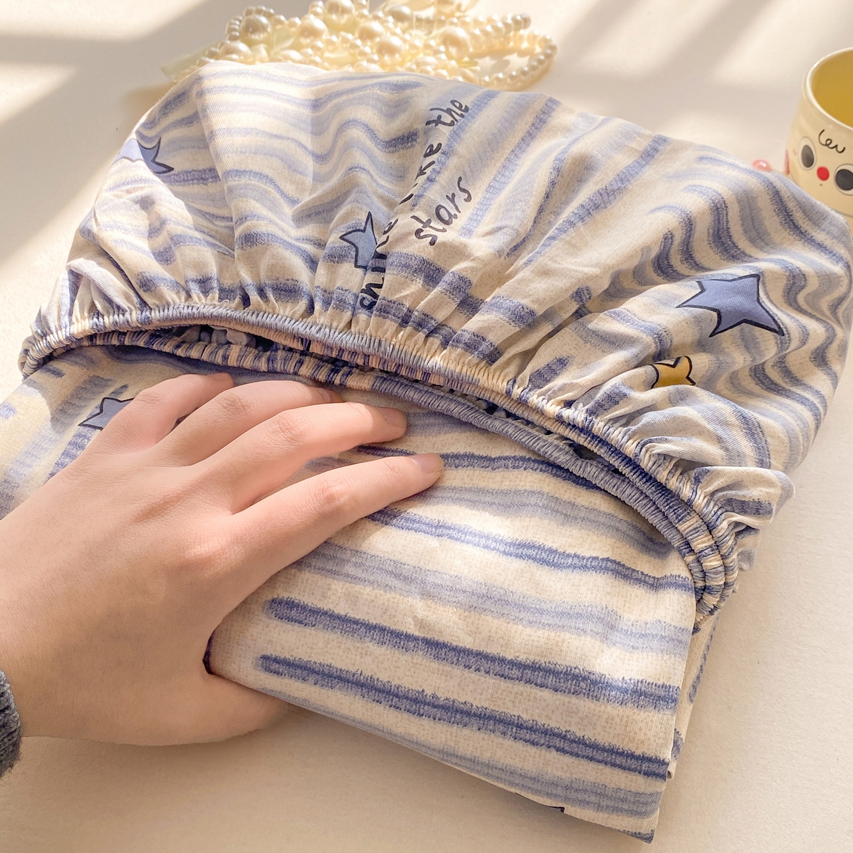 91家纺网 家纺一手货源 找家纺 （总）花梦欣 2026新款全棉印花单品系列3简约卡通款-单床笠