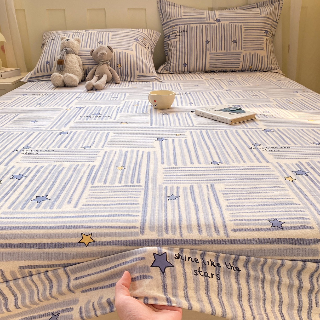 91家纺网 家纺一手货源 找家纺 （总）花梦欣 2026新款全棉印花单品系列3简约卡通款-单床笠