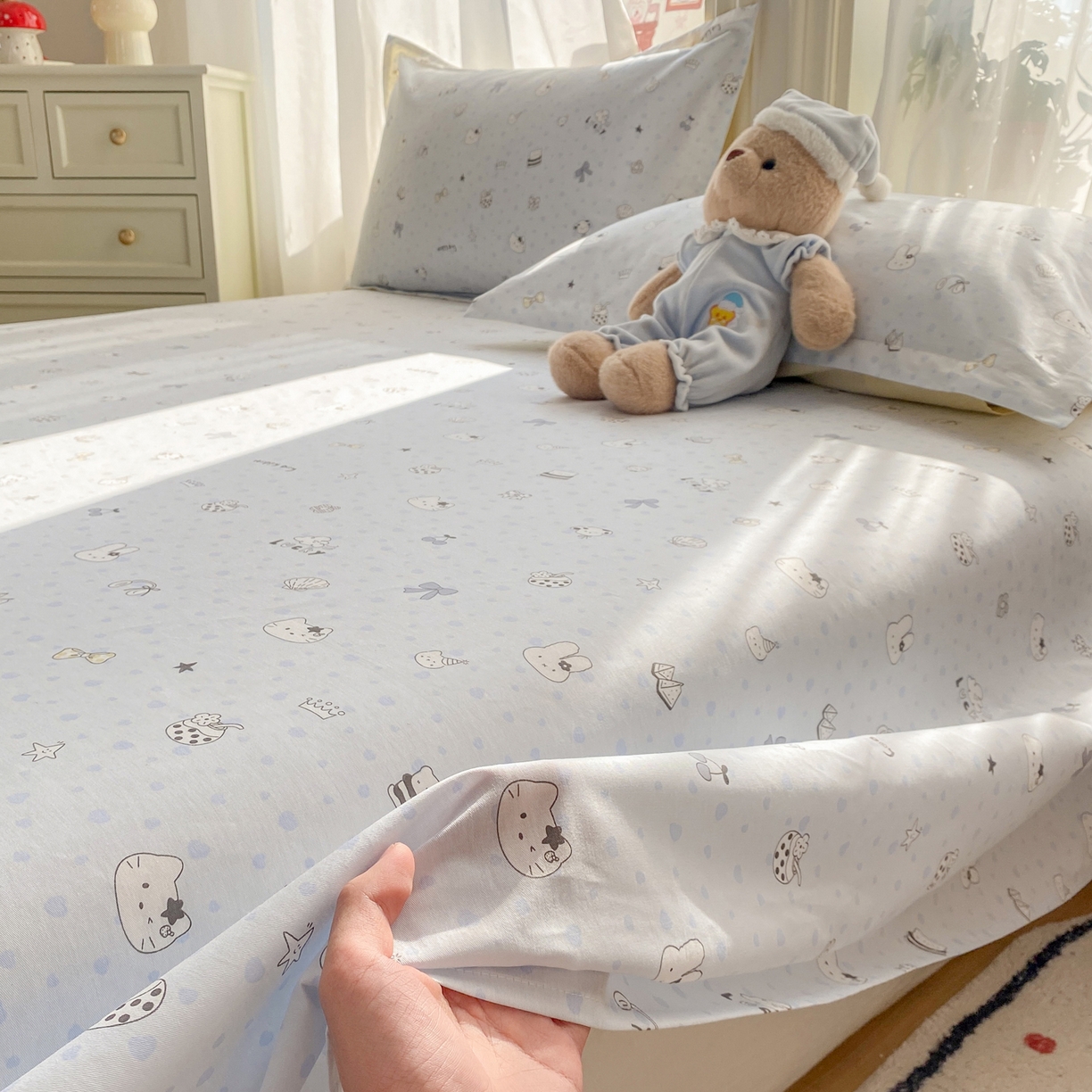 花梦欣 2026新款全棉印花单品系列3简约卡通款-单床单 路灯影院