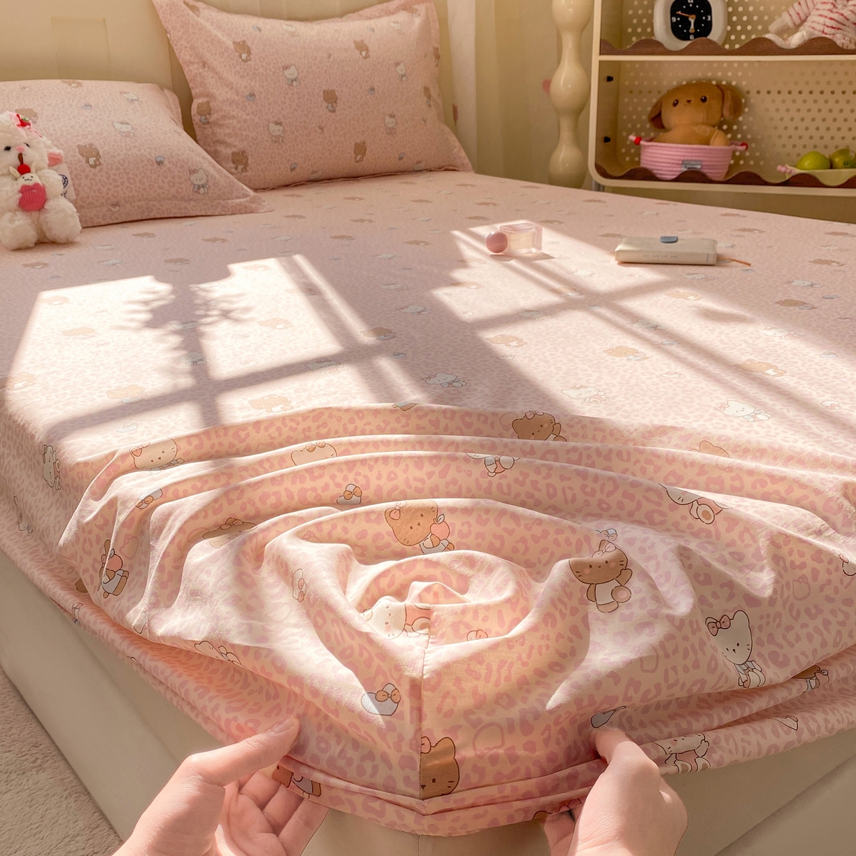 91家纺网 家纺一手货源 找家纺 （总）花梦欣 2026新款全棉印花单品系列3简约卡通款-单床笠