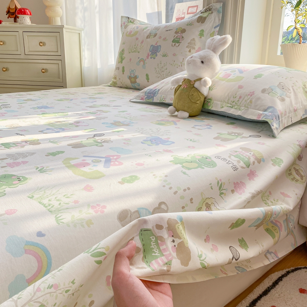 花梦欣 2026新款全棉印花单品系列3简约卡通款-单床单 妙趣乐园