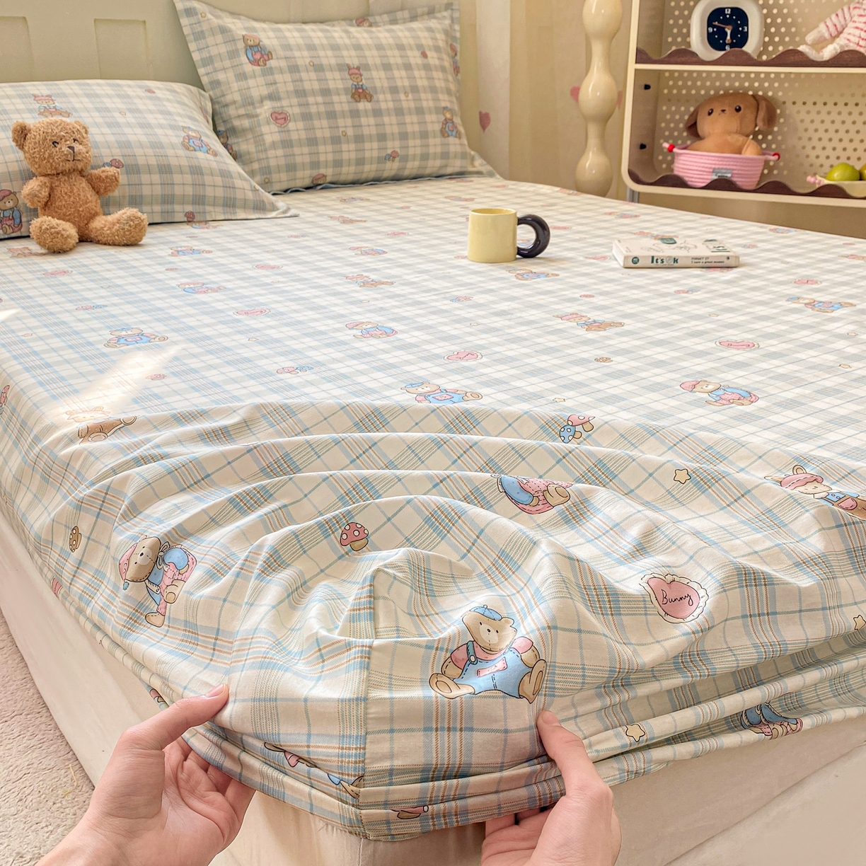 91家纺网 家纺一手货源 找家纺 （总）花梦欣 2026新款全棉印花单品系列3简约卡通款-单床笠