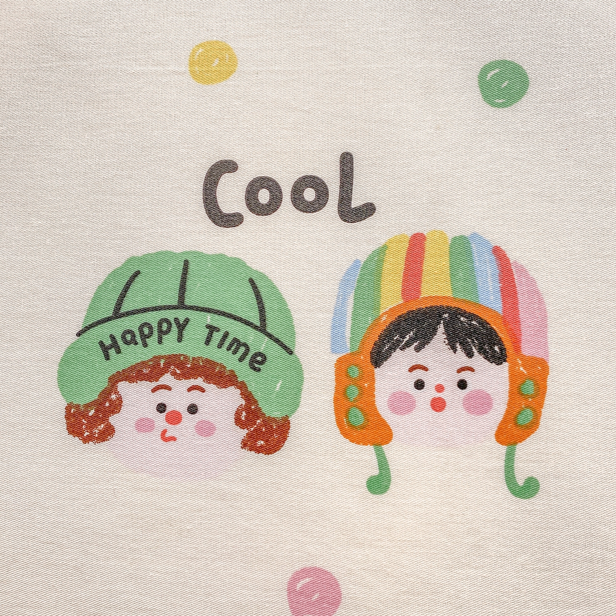 91家纺网 家纺一手货源 找家纺 花梦欣 2026新款全棉印花单品系列3简约卡通款-单床单 趣味涂鸦