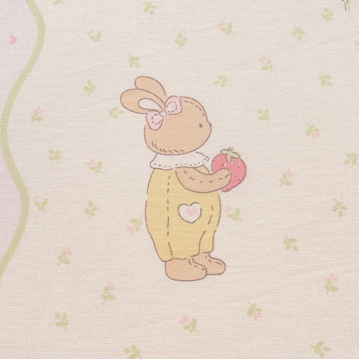 91家纺网 家纺一手货源 找家纺 花梦欣 2026新款全棉印花单品系列3简约卡通款-单床单 兔子草莓园