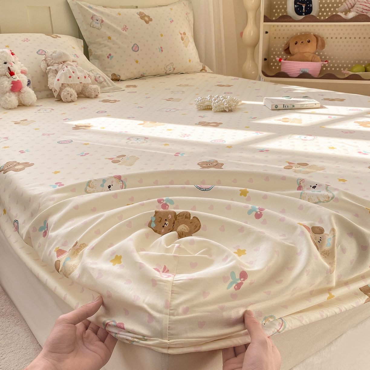 91家纺网 家纺一手货源 找家纺 （总）花梦欣 2026新款全棉印花单品系列3简约卡通款-单床笠