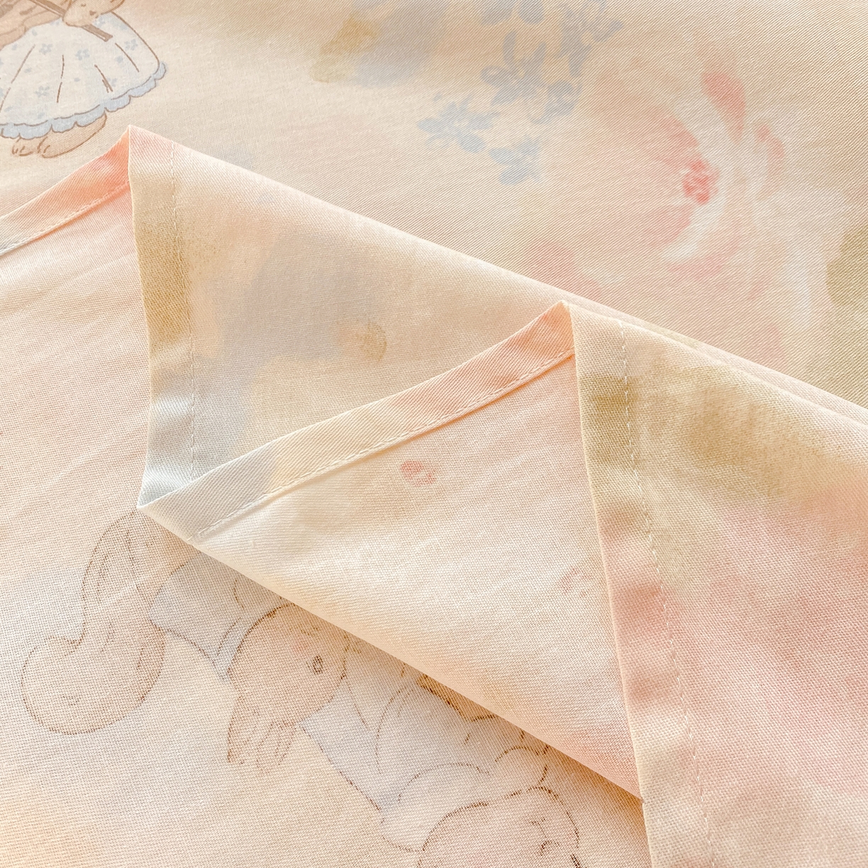 91家纺网 家纺一手货源 找家纺 花梦欣 2026新款全棉印花单品系列3简约卡通款-单床单 油画弦音