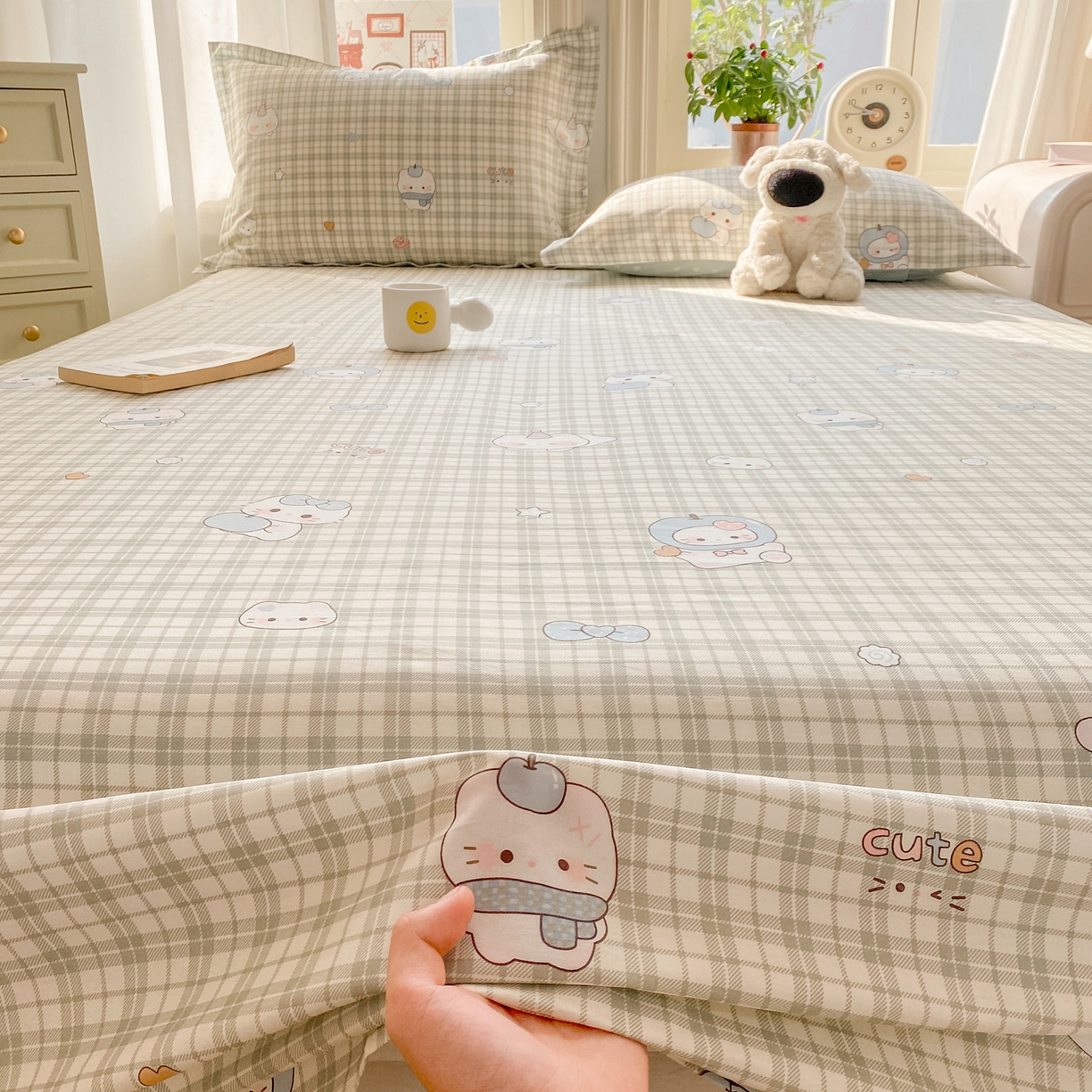 91家纺网 家纺一手货源 找家纺 花梦欣 2026新款全棉印花单品系列3简约卡通款-单床单 元气小布