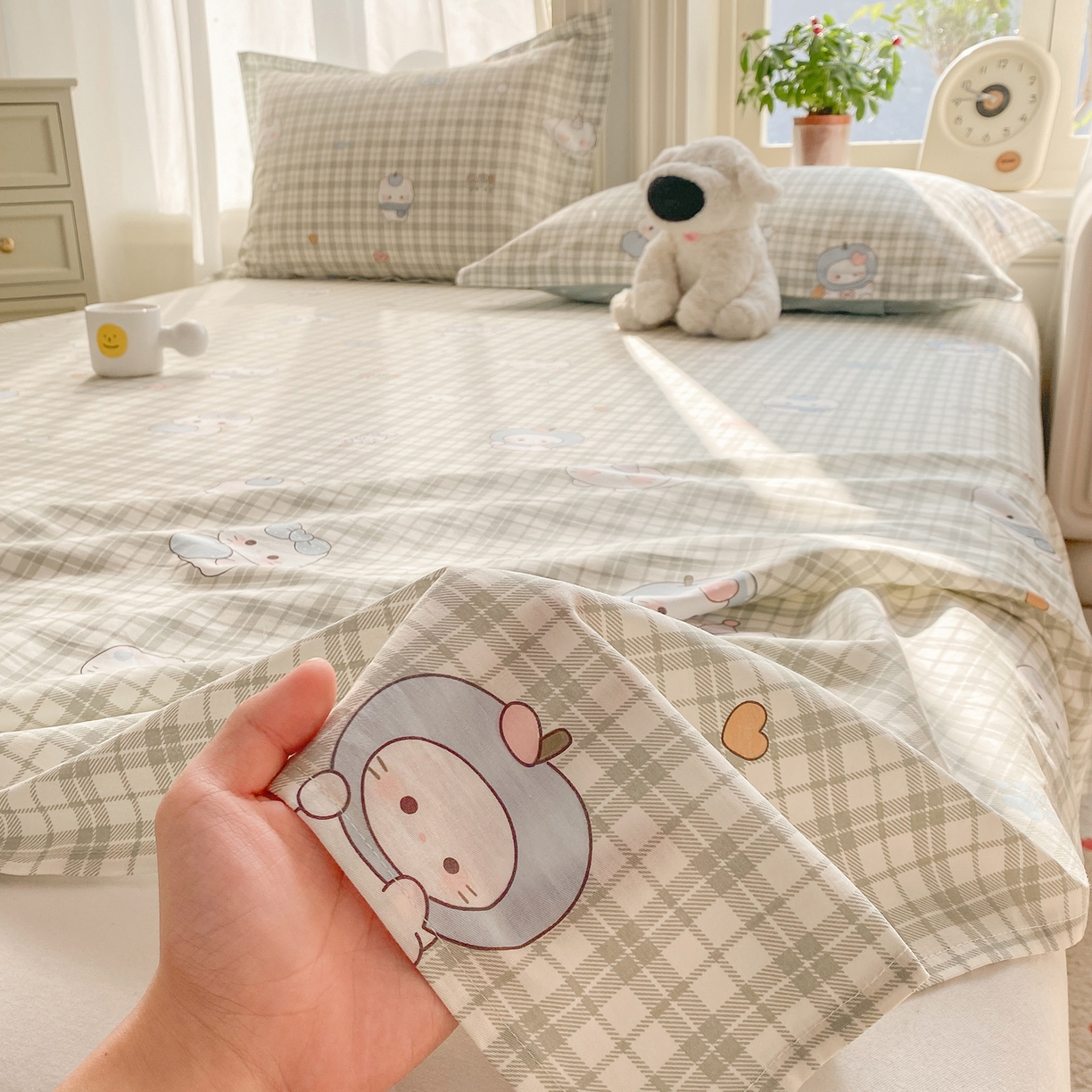 91家纺网 家纺一手货源 找家纺 花梦欣 2026新款全棉印花单品系列3简约卡通款-单床单 元气小布