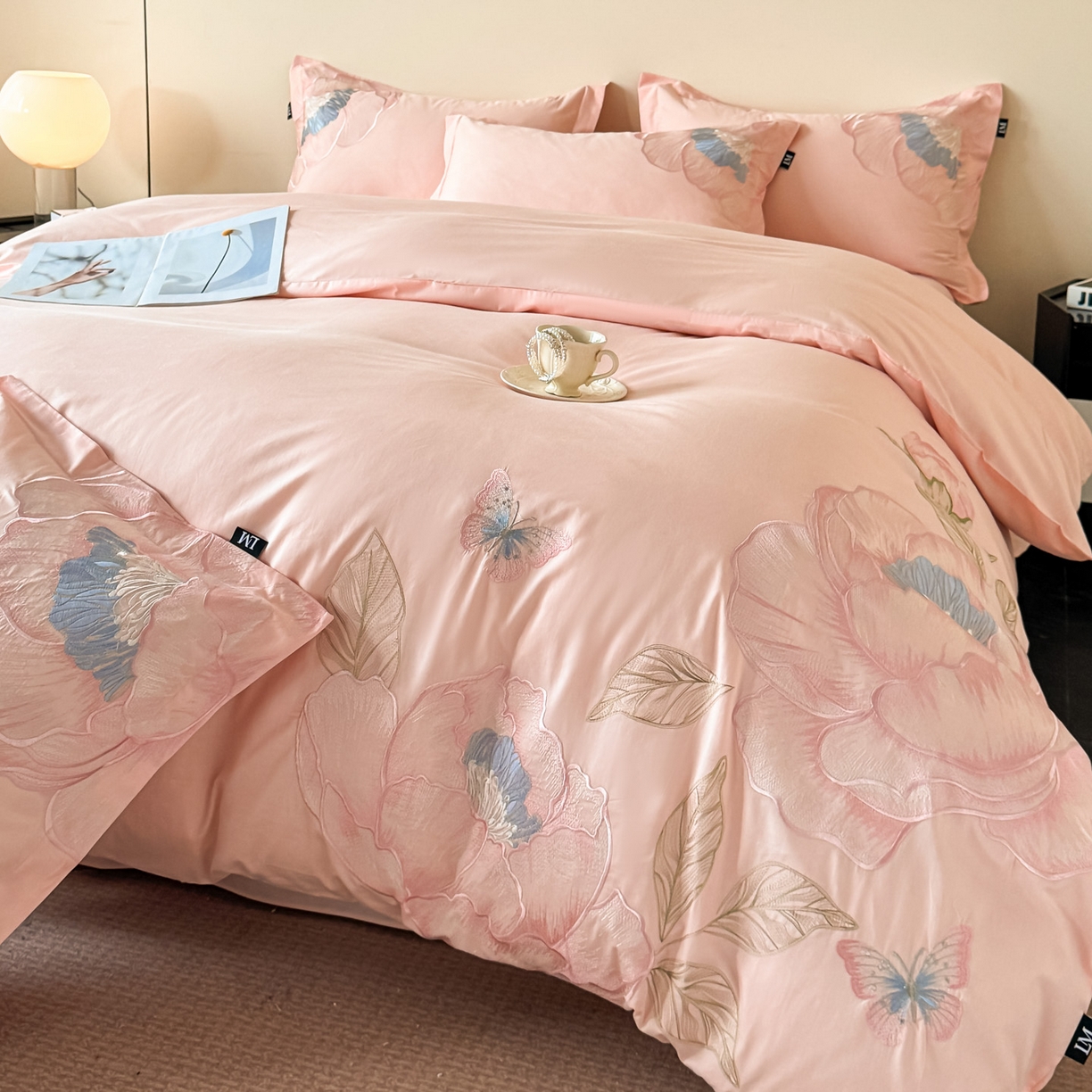 91家纺网 家纺一手货源 找家纺 （总）乐美家纺 2026新款春夏新品全棉大阪刺绣花熙系列