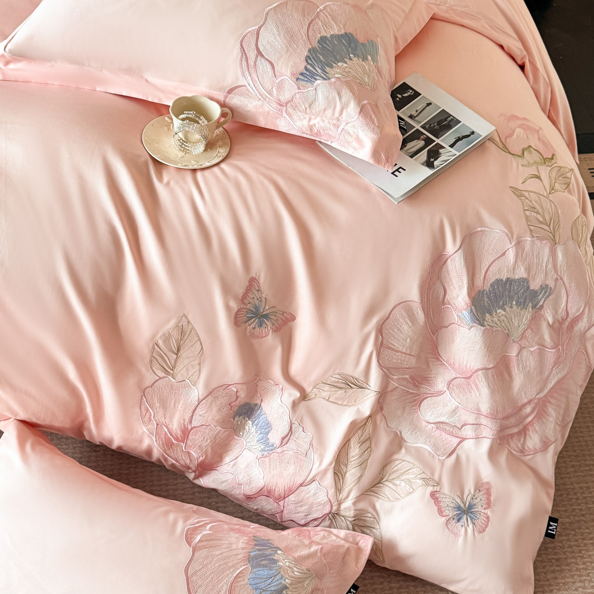 91家纺网 家纺一手货源 找家纺 （总）乐美家纺 2026新款春夏新品全棉大阪刺绣花熙系列