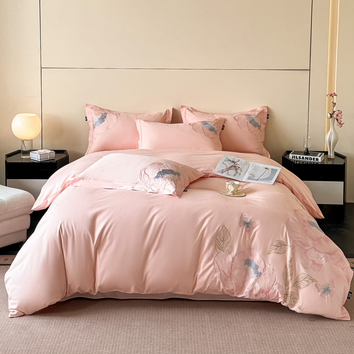 91家纺网 家纺一手货源 找家纺 （总）乐美家纺 2026新款春夏新品全棉大阪刺绣花熙系列