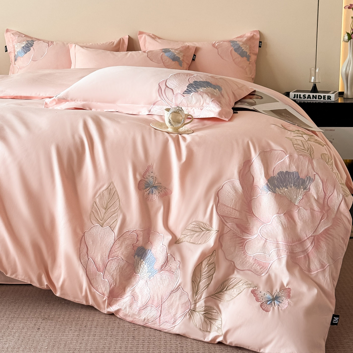 91家纺网 家纺一手货源 找家纺 （总）乐美家纺 2026新款春夏新品全棉大阪刺绣花熙系列