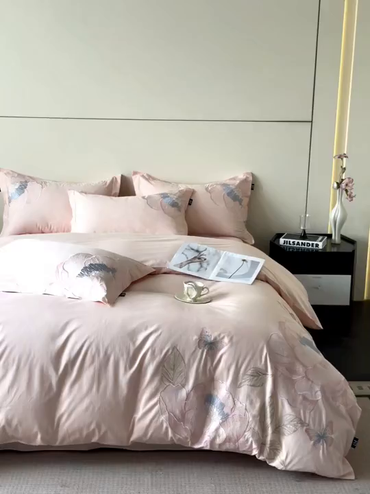 91家纺网 家纺一手货源 找家纺 （总）乐美家纺 2026新款春夏新品全棉大阪刺绣花熙系列