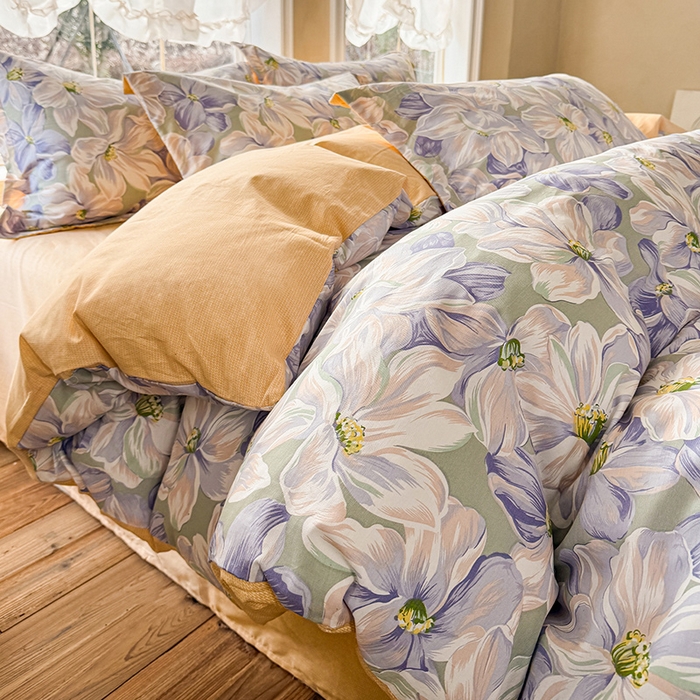 91家纺网 家纺一手货源 找家纺 （总）红淳家纺 2025新款小清新春款12868全棉印花四件套