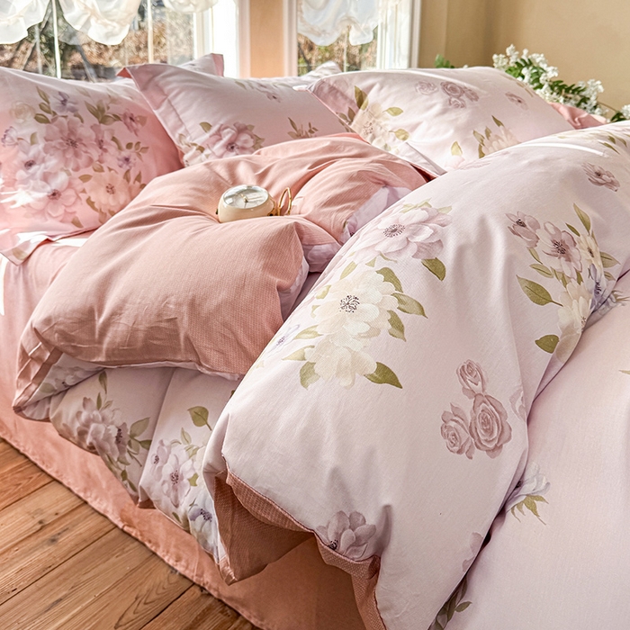 91家纺网 家纺一手货源 找家纺 （总）红淳家纺 2025新款小清新春款12868全棉印花四件套