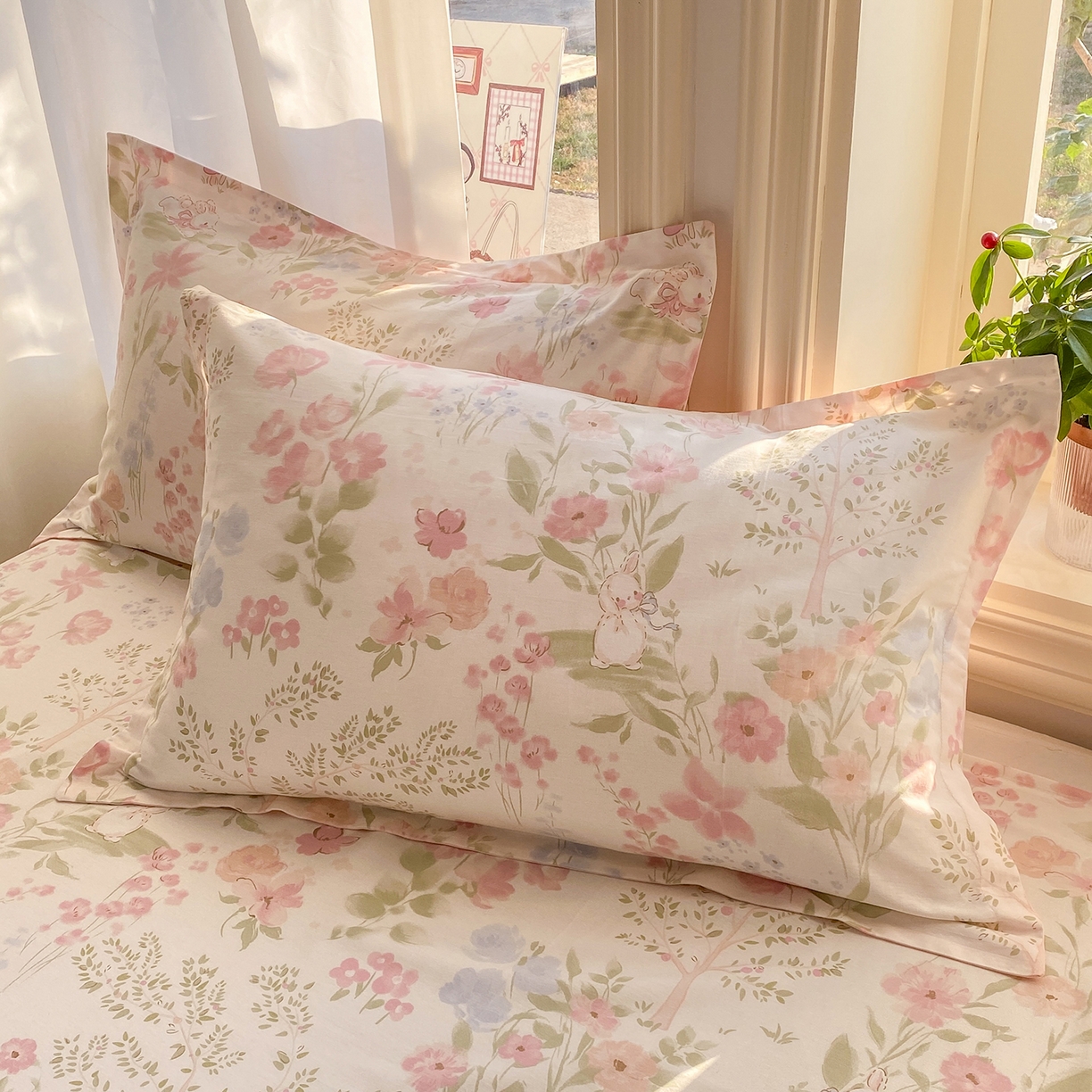 91家纺网 家纺一手货源 找家纺 （总）花梦欣 2026新款全棉印花单品系列2花卉款-单枕套
