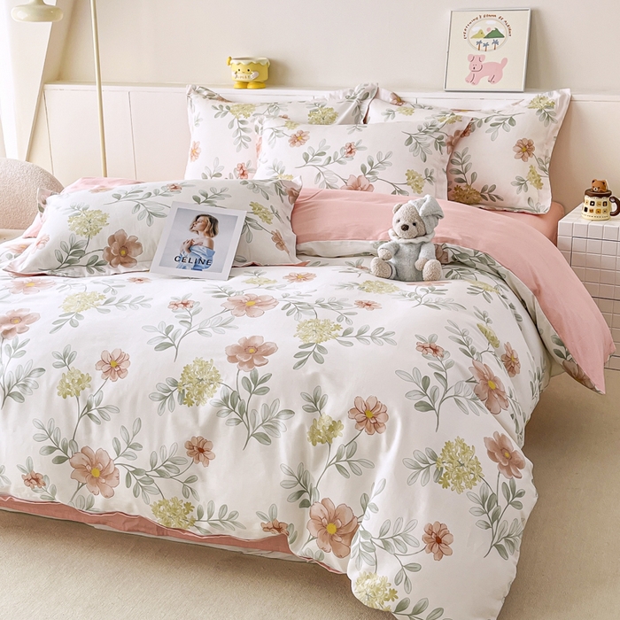 91家纺网 家纺一手货源 找家纺 （总）红淳家纺 2025新款小清新春款12868全棉印花四件套