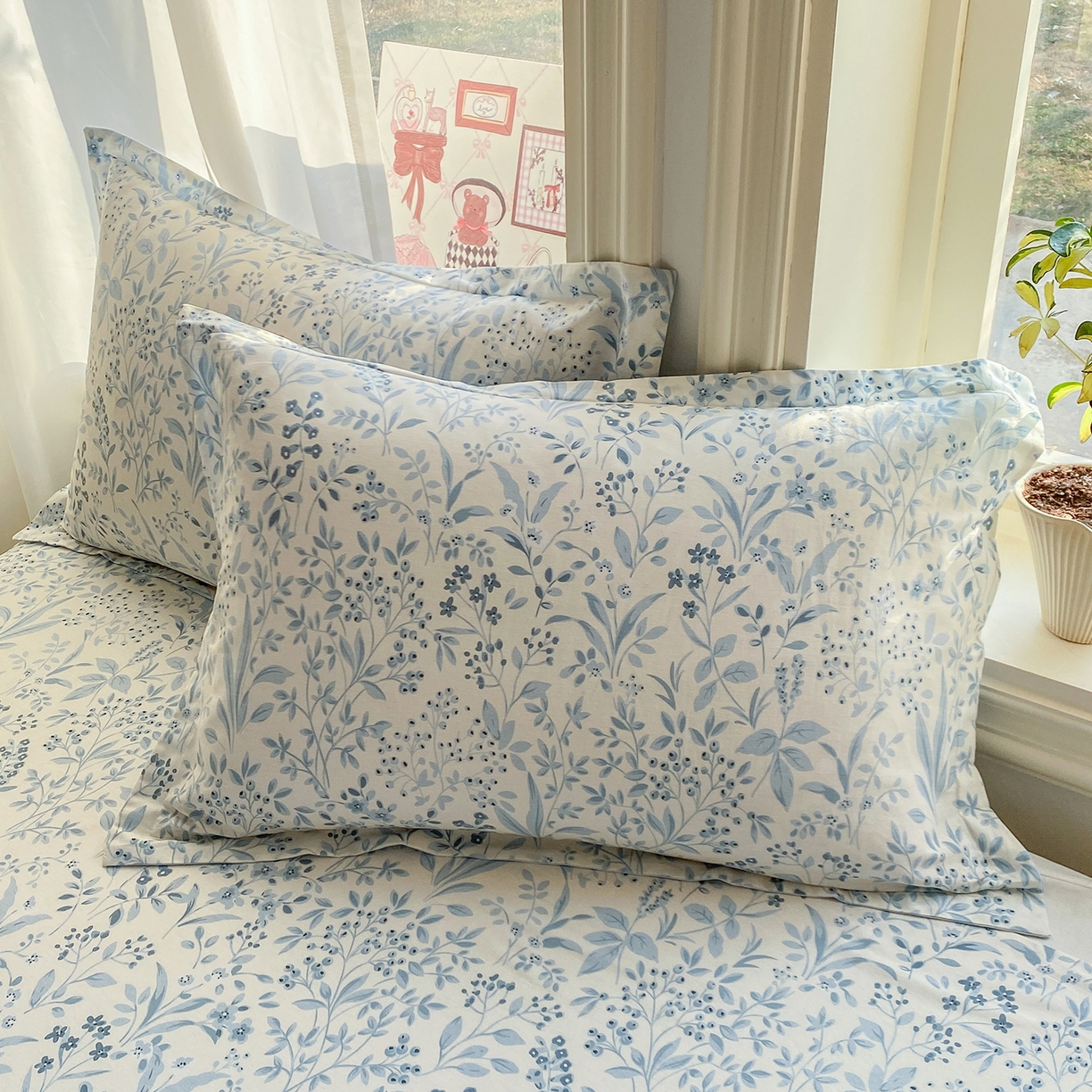 91家纺网 家纺一手货源 找家纺 （总）花梦欣 2026新款全棉印花单品系列2花卉款-单枕套