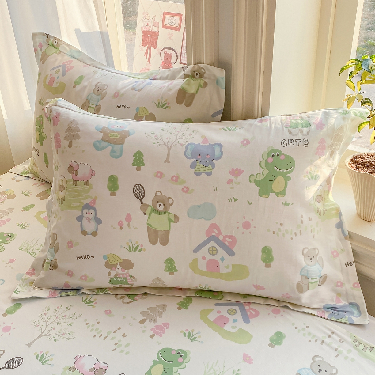 91家纺网 家纺一手货源 找家纺 （总）花梦欣 2026新款全棉印花单品系列2花卉款-单枕套