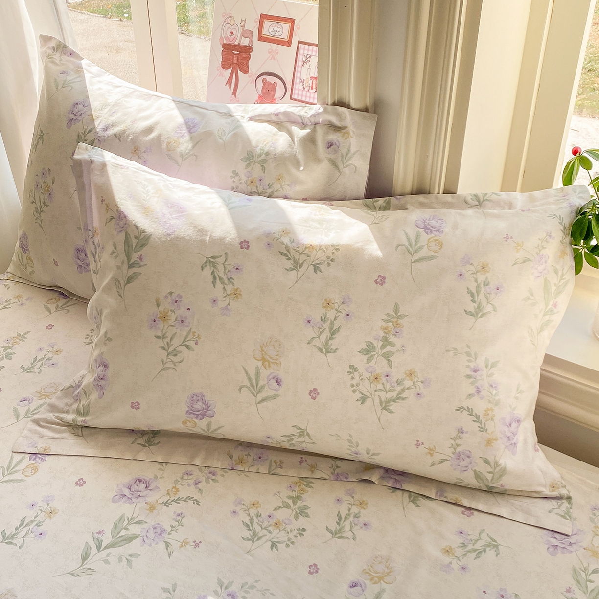 91家纺网 家纺一手货源 找家纺 （总）花梦欣 2026新款全棉印花单品系列2花卉款-单枕套