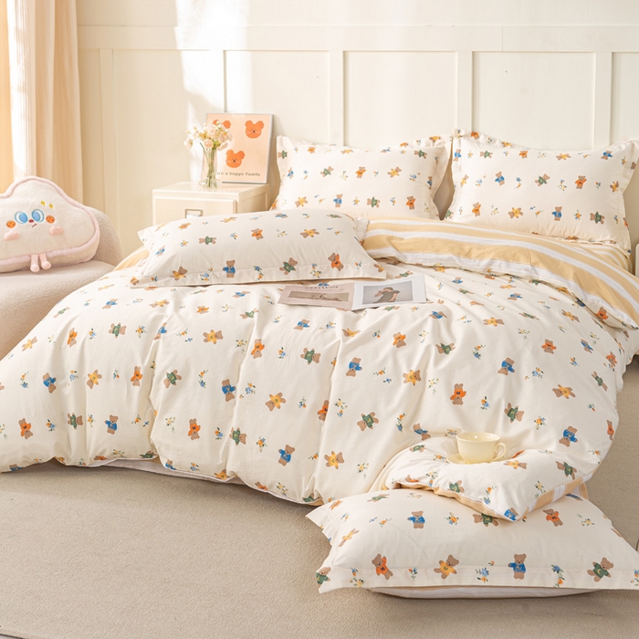 91家纺网 家纺一手货源 找家纺 （总）红淳家纺 2025新款小清新春款12868全棉印花四件套