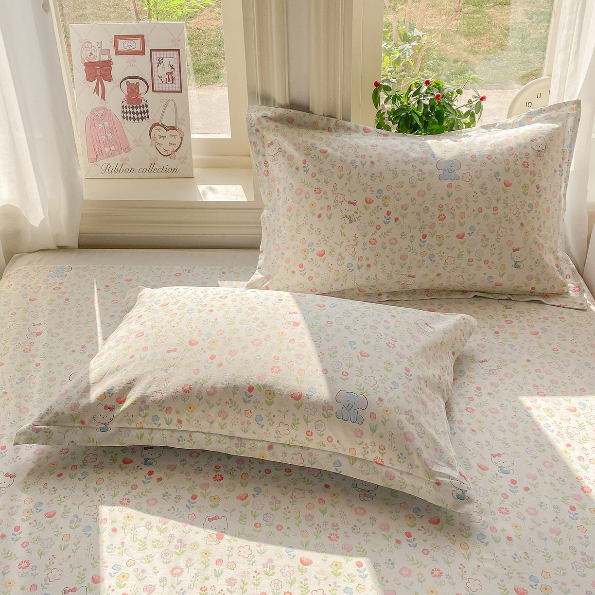 91家纺网 家纺一手货源 找家纺 花梦欣 2026新款全棉印花单品系列2花卉款-单枕套 动物花园