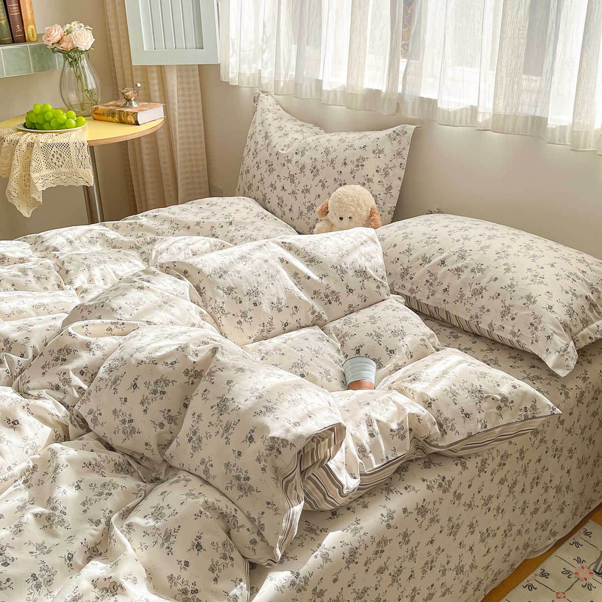 91家纺网 家纺一手货源 找家纺 花梦欣 2026新款全棉印花单品系列2花卉款-单枕套 复古诗笺