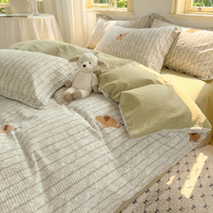 91家纺网 家纺一手货源 找家纺 （总）红淳家纺 2025新款小清新春款12868全棉印花四件套