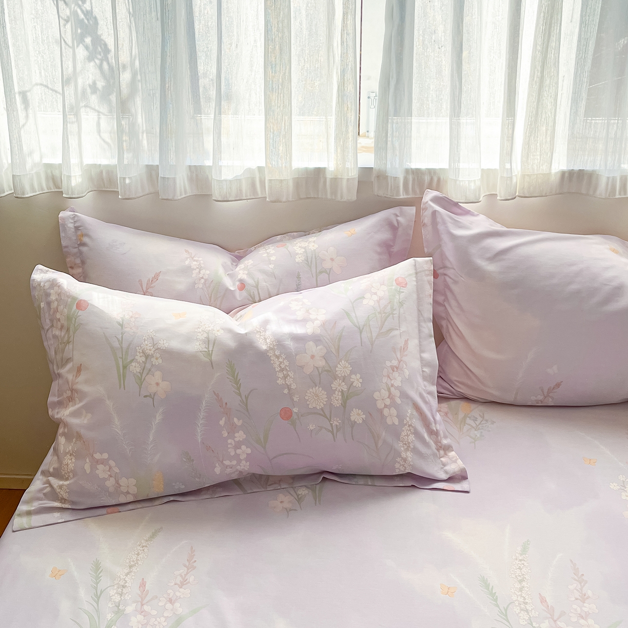 91家纺网 家纺一手货源 找家纺 花梦欣 2026新款全棉印花单品系列2花卉款-单枕套 普罗旺斯