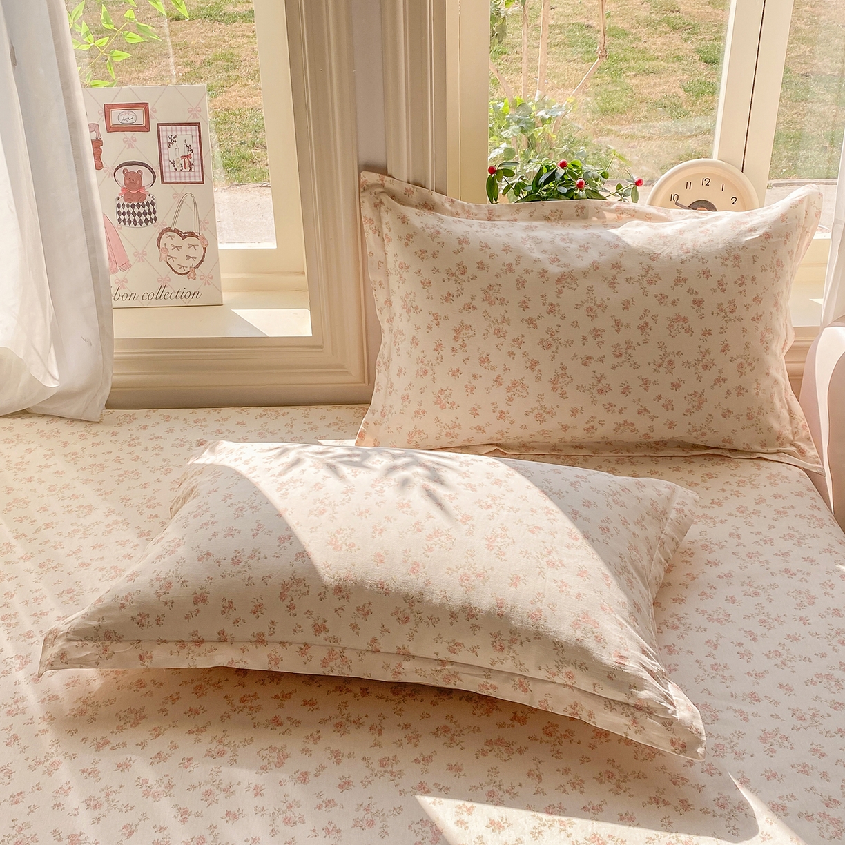 91家纺网 家纺一手货源 找家纺 花梦欣 2026新款全棉印花单品系列2花卉款-单枕套 俏佳人