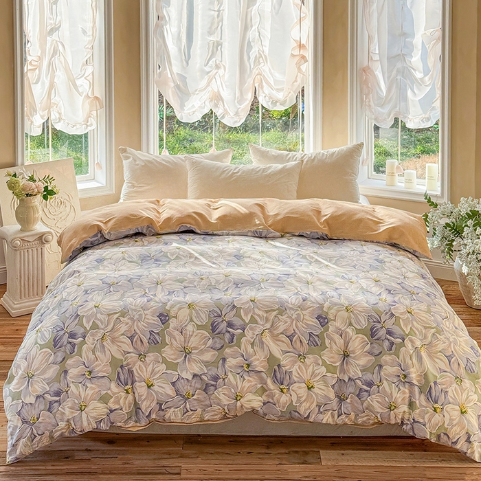 91家纺网 家纺一手货源 找家纺 （总）红淳家纺 2025新款小清新春款12868全棉印花四件套